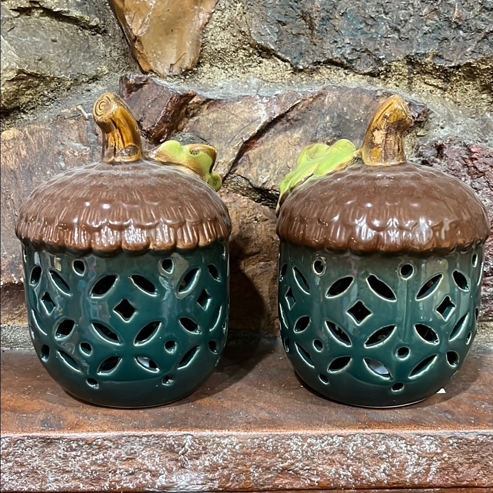 Decor of Acorn lights - Brown and Green Preloved